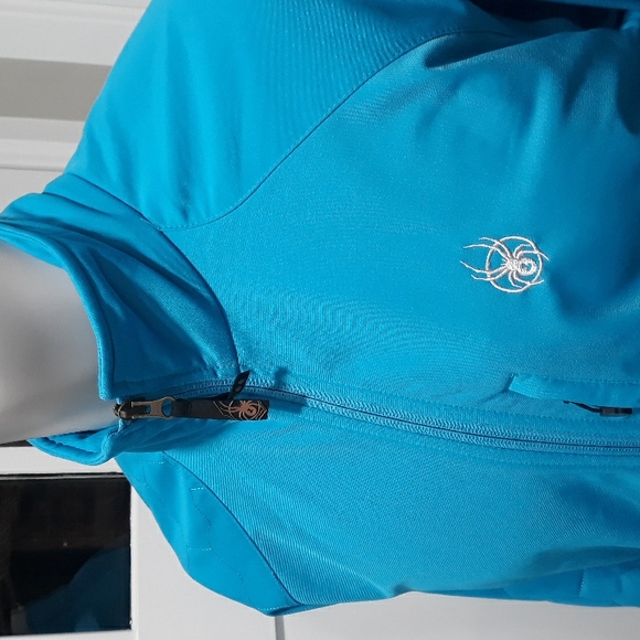 Spyder aqua blue zip performance jacket. Medium - Picture 1 of 12